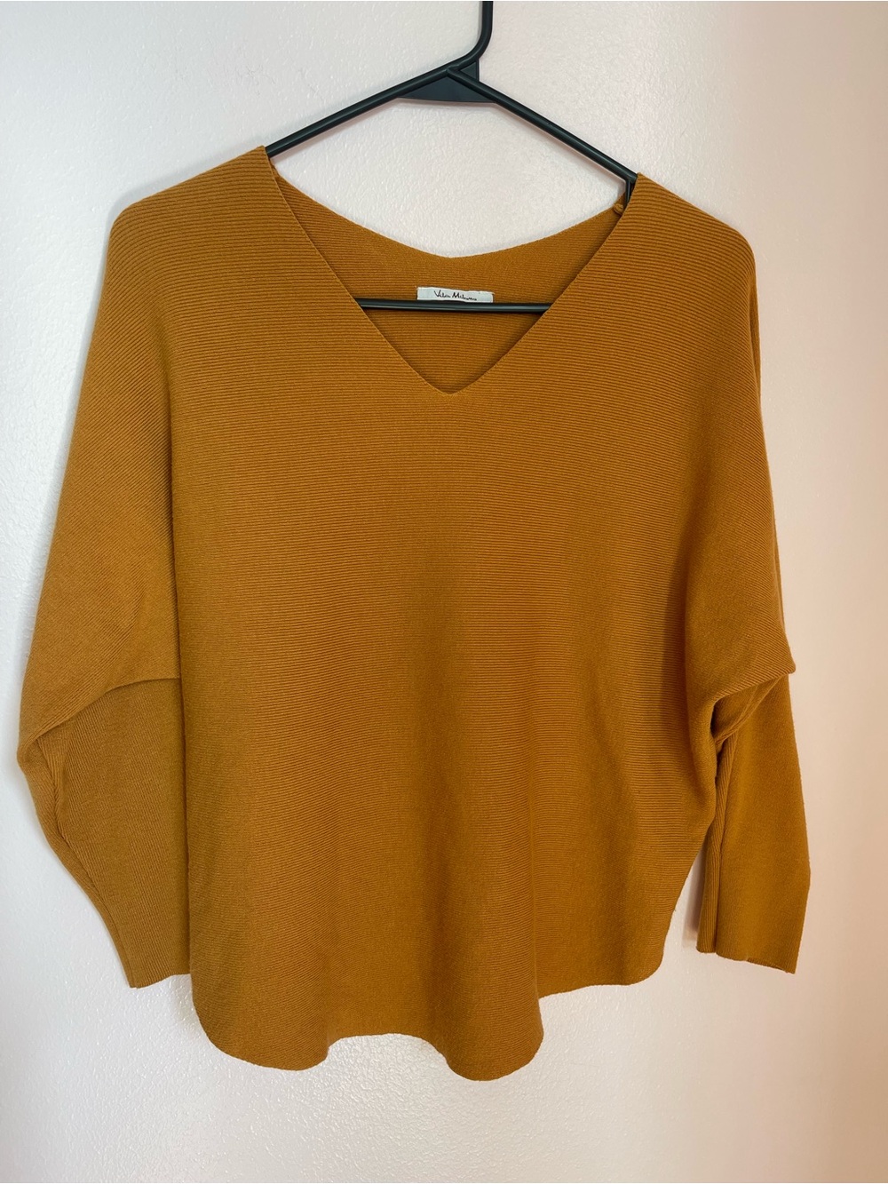 Milano Mustard V-Neck Knit Sweater
